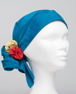 Scarflett® - Coloris bleu canard - Foulard alopécie - Cancer