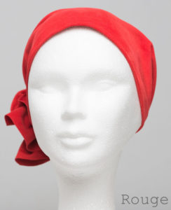 Foulard en cuir doux - alopécie cancer - couleur rouge