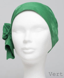 Foulard en cuir doux - alopécie cancer - couleur vert